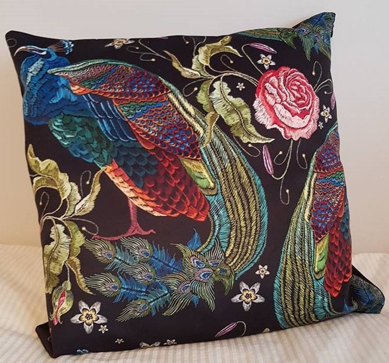 Luxury Printed Modern Peacock Velvet Pillow Cover Pillowcase Etsy