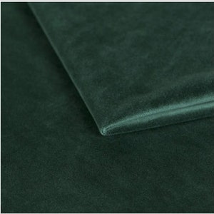 Bottle Green Shiny Velvet Upholstery Fabric Sold By Half a Metre