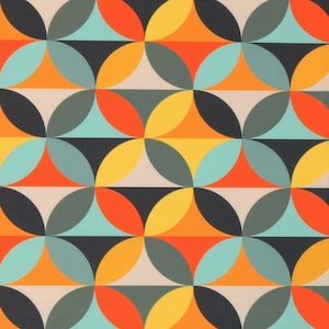 Geometric Vintage Retro 60s Pattern Upholstery Furnishing Velvet Sold By Half a Metre