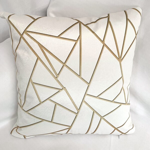 Gold White Pillow Etsy