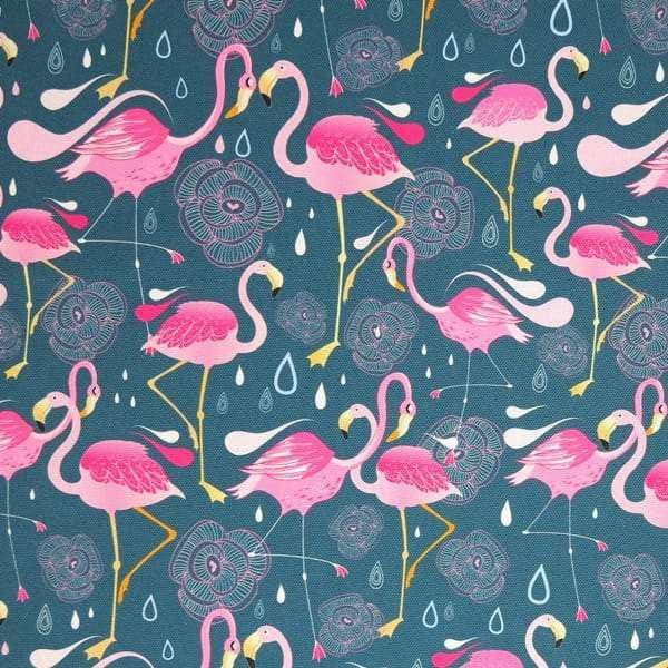 Waterproof Pink Flamingos Bird Animal Printed Fabric Polyester Outdoor Sold By Half Meter