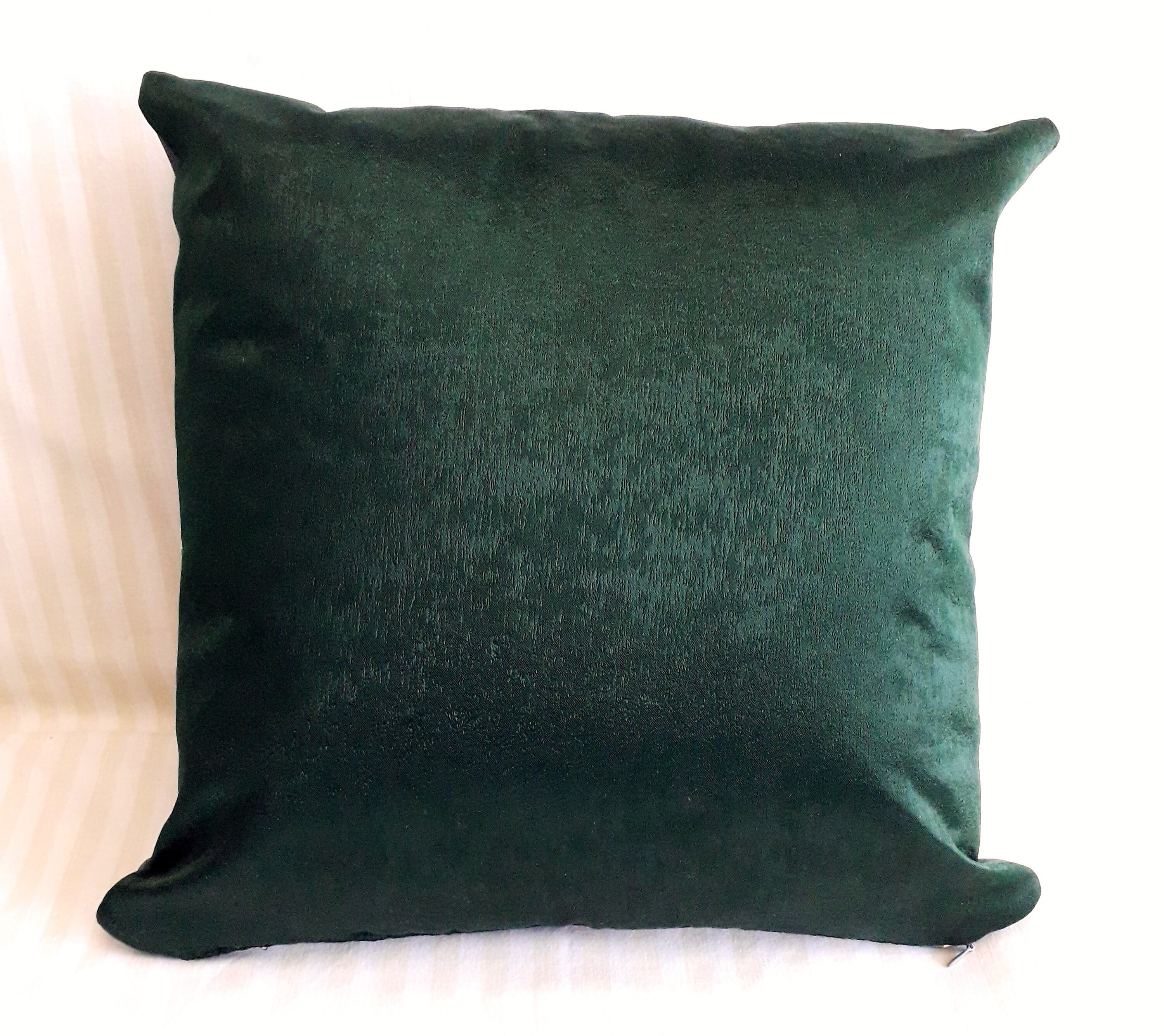 Dark Green Pillow Cover Pillowcase 40x40cm Zippered Etsy