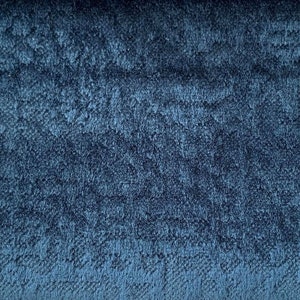 Tissu d'ameublement texturé velours lin bleu marine, vendu au demi-mètre