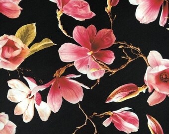 Waterproof Magnolia Flowers Printed Fabric Oilcloth Outdoor Sold By Half Meter