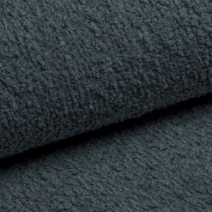 Dark Blue Boucle Recycled Furnishing Upholstery Fabric Sell By Half a Meter