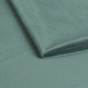 Dark Teal Sea Blue Velvet Shiny Soft Touch Upholstery Decorative Fabric Sold By Half a Metre