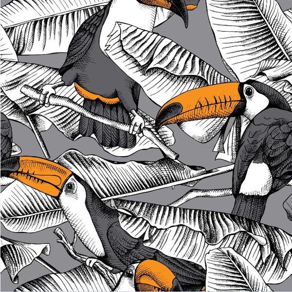 Toucan  Furnishing Velvet Upholstery Decorative Pillow Home Decor Sell By the Metre