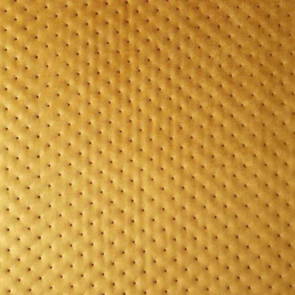 Dots Quilted Yellow Velvet Soft Touch Luxury Upholstery Decorative Fabric Sell By Half a Metre