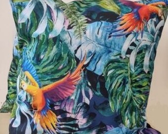 Luxury Tropical Parrots Garden Cushion Waterproof Pillowcase Outdoor Coated 4 sizes