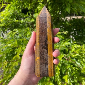 Beautiful Tiger&#39;s Eye Point Wand Tower