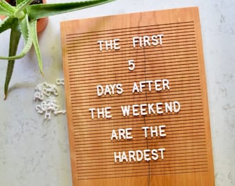 Wooden Letter Board 11x14 with ecopoxy veining - Cherry - Letterboard - Message Board - Modern Farmhouse - Wood Letter Sign