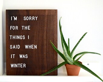 Wooden Letter Board 11x14 - Walnut - Letterboard - Message Board - Modern Farmhouse - Wood Letter Sign