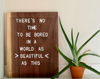 Wooden Letter Board 11x14 - Walnut - Letterboard - Message Board - Modern Farmhouse - Wood Letter Sign