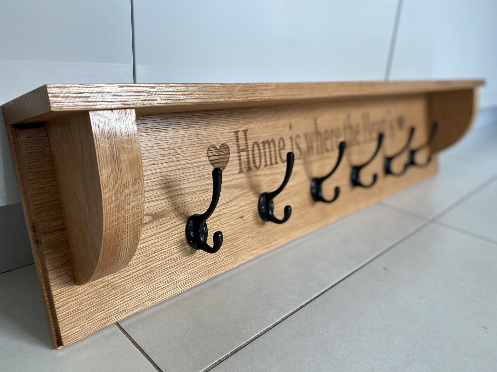 Oak Coat Rack / Coat Rack With Shelf / Handmade Coat Rack / Entryway