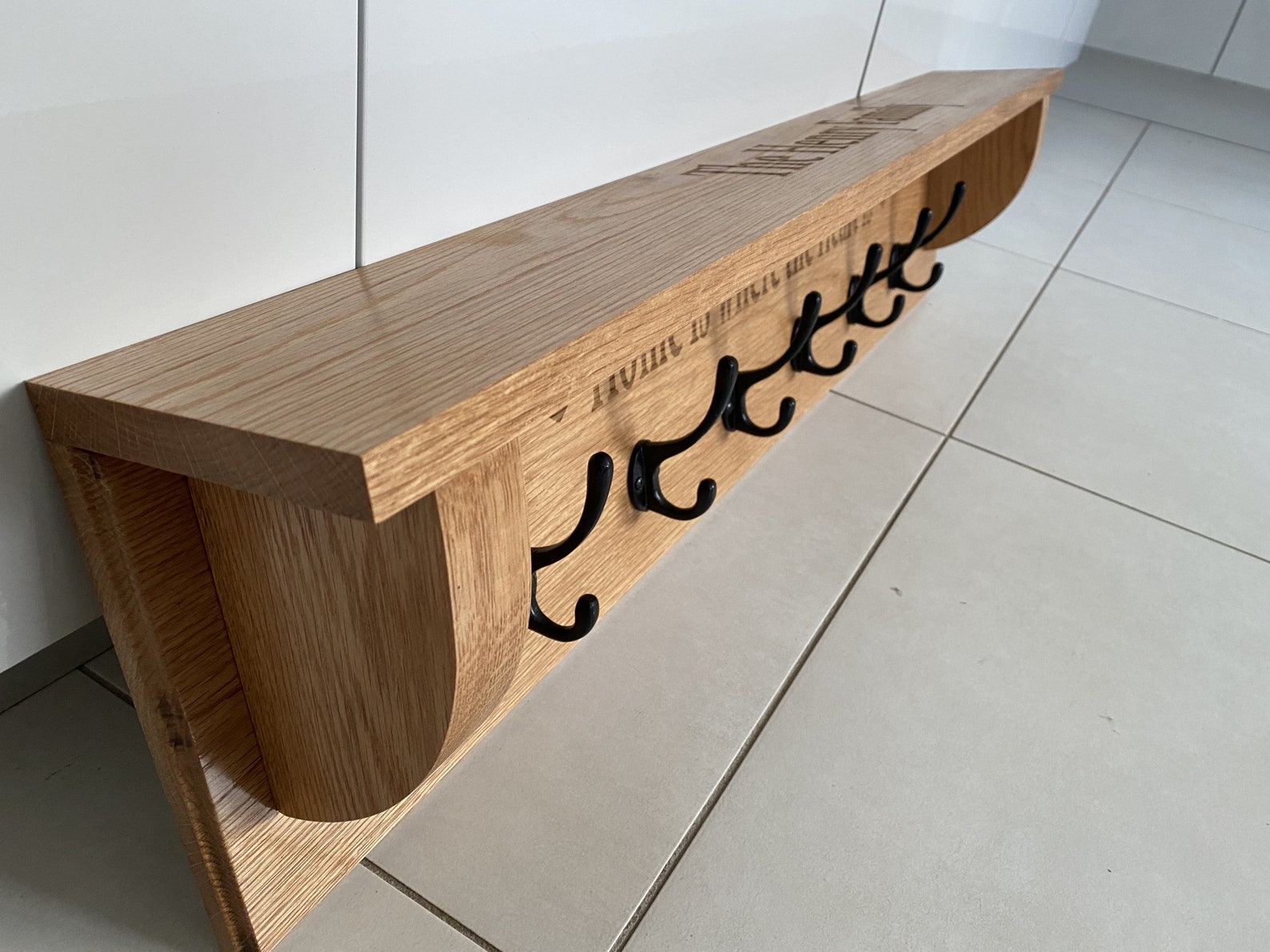 Oak Coat Rack / Coat Rack With Shelf / Handmade Coat Rack / Etsy