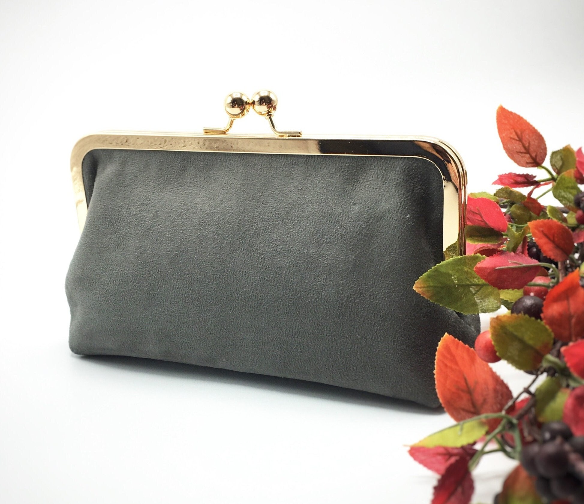 Charcoal grey clutch bag discount