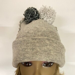 Light Gray Wool Pom-Pom Beanie