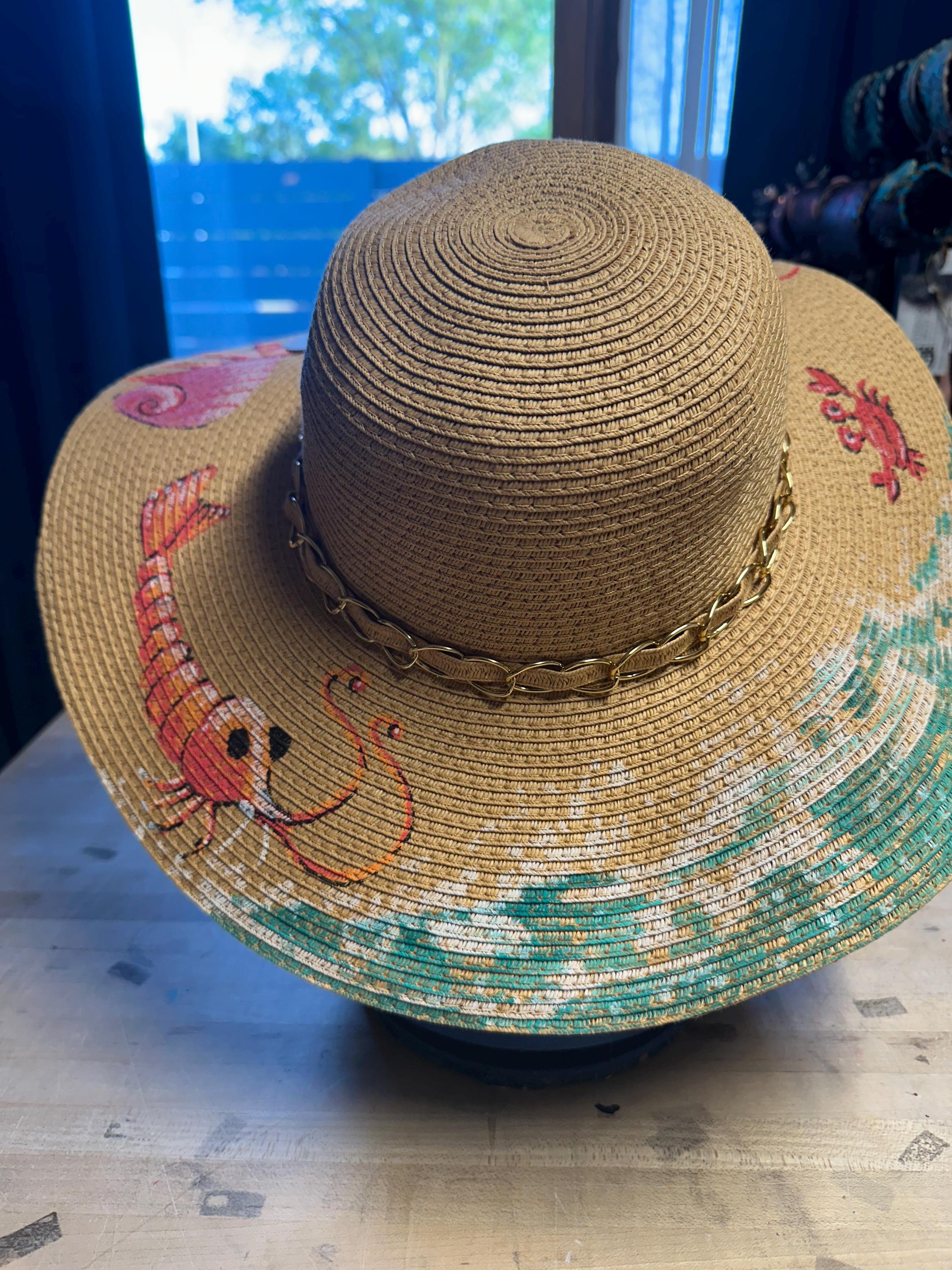 Sun Hat with Seashell Chain