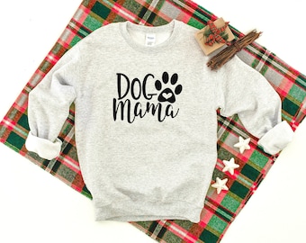 Dog Mama Paw Heavy Blend Crewneck Sweatshirt, Dog Lover Sweater, Dog Mom Sweatshirt, Pet Lover Crew Sweater, Dog Mom, Fur Mama