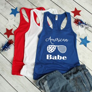 American Racerback Tank, USA Tank Top Shirt, Patriotic Shirt, Holiday Tank, July 4th Shirt, Gift For Her, Cute USA Tops, More Colors