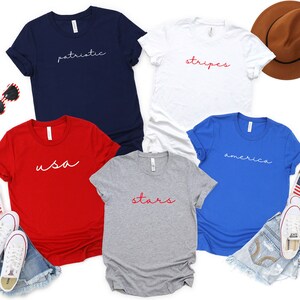 Group Shirts, Lowercase Script 4th Of July Unisex Shirts, Fourth Of July Matching Shirts, Group Shirts, Family Shirts, 4th of