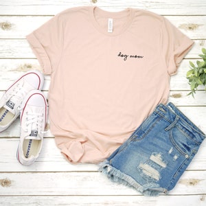 Dog Mom Script Left Chest T-Shirt, Dog Lover Shirt, Dog Mama, Gift For Dog Mom, Fur Mama, Gift For Her, More Colors!