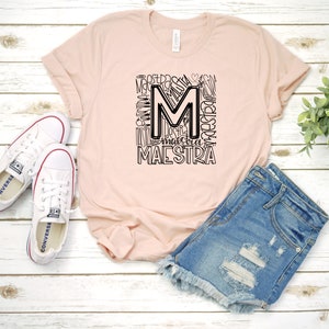 Maestra Shirt, Maestra Typography Shirt, Gift For Teacher, Be Kind, Teacher Gift, School Teacher Shirt, Love To Teach, Maestra Bilingue