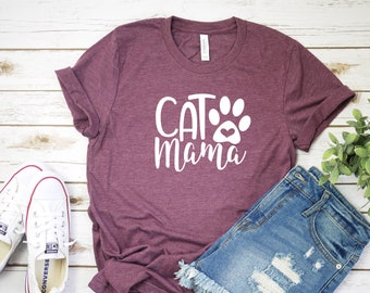 Cat Mama Paw T-Shirt, Dog Mom Shirt, Cat Mama, Fur Mama Tee, Gift For Cat Mom, Cat Lover Shirt, Gift For Her, Cat Lover, Cat Mom Shirt