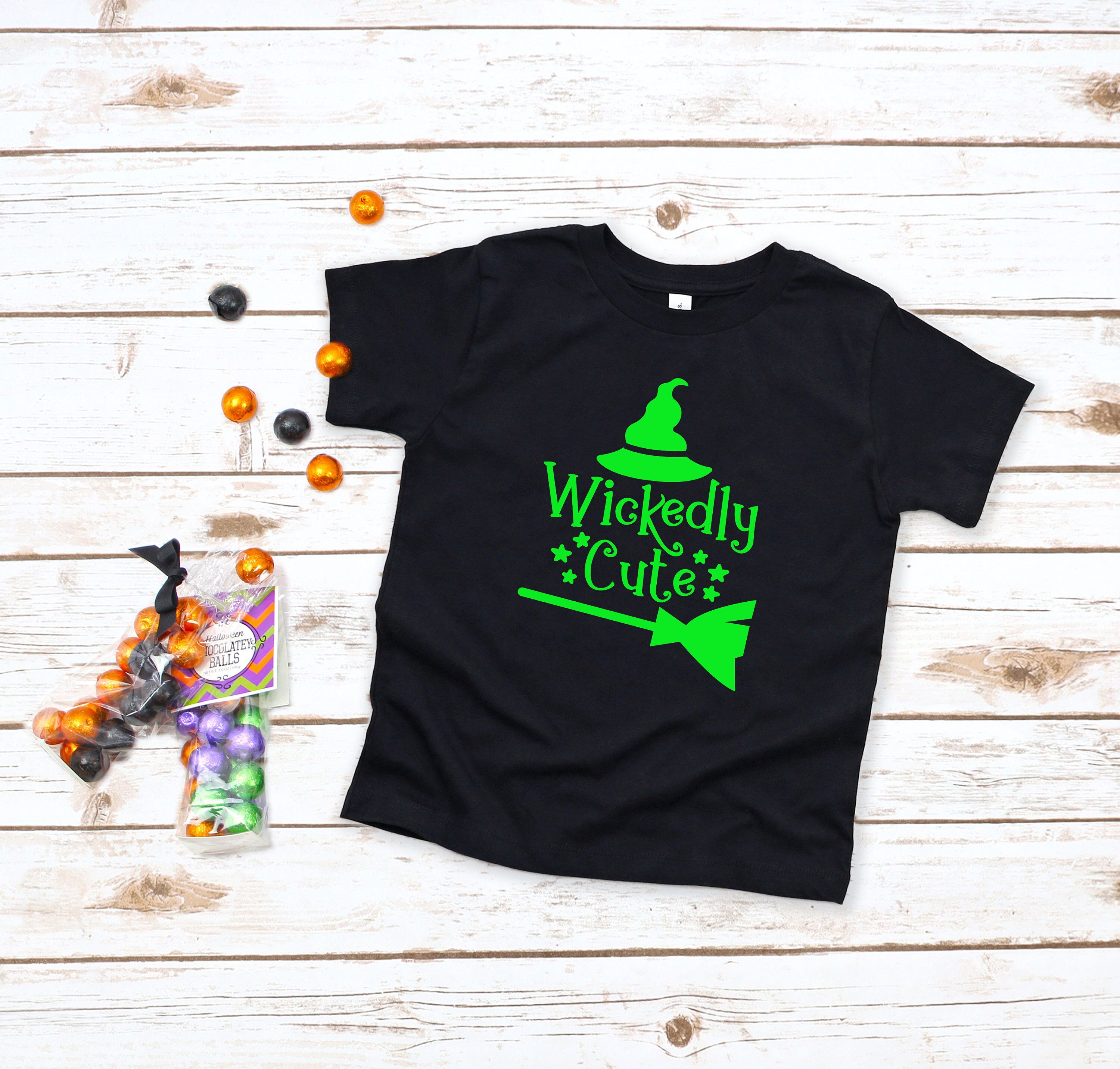 Wickedly Cute Halloween Shirt Youth Halloween T-shirt, Funny