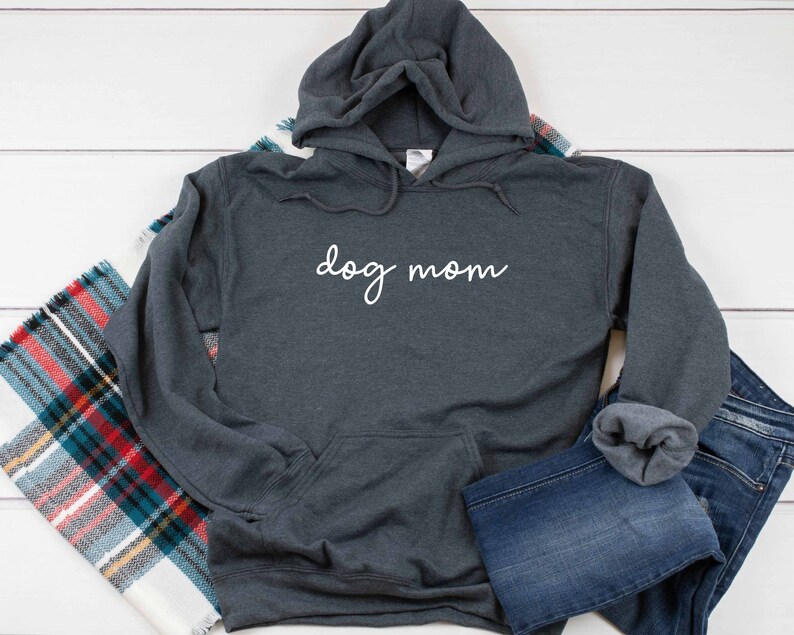 Dog Mom Script Heavy Blend Hooded Sweatshirt Hoodie, Dog Mom Hoodie, Hooded Sweater, Fur Mama Hoodie, Dog Mom, Dog Mama Hoodie, 12 Colors image 1