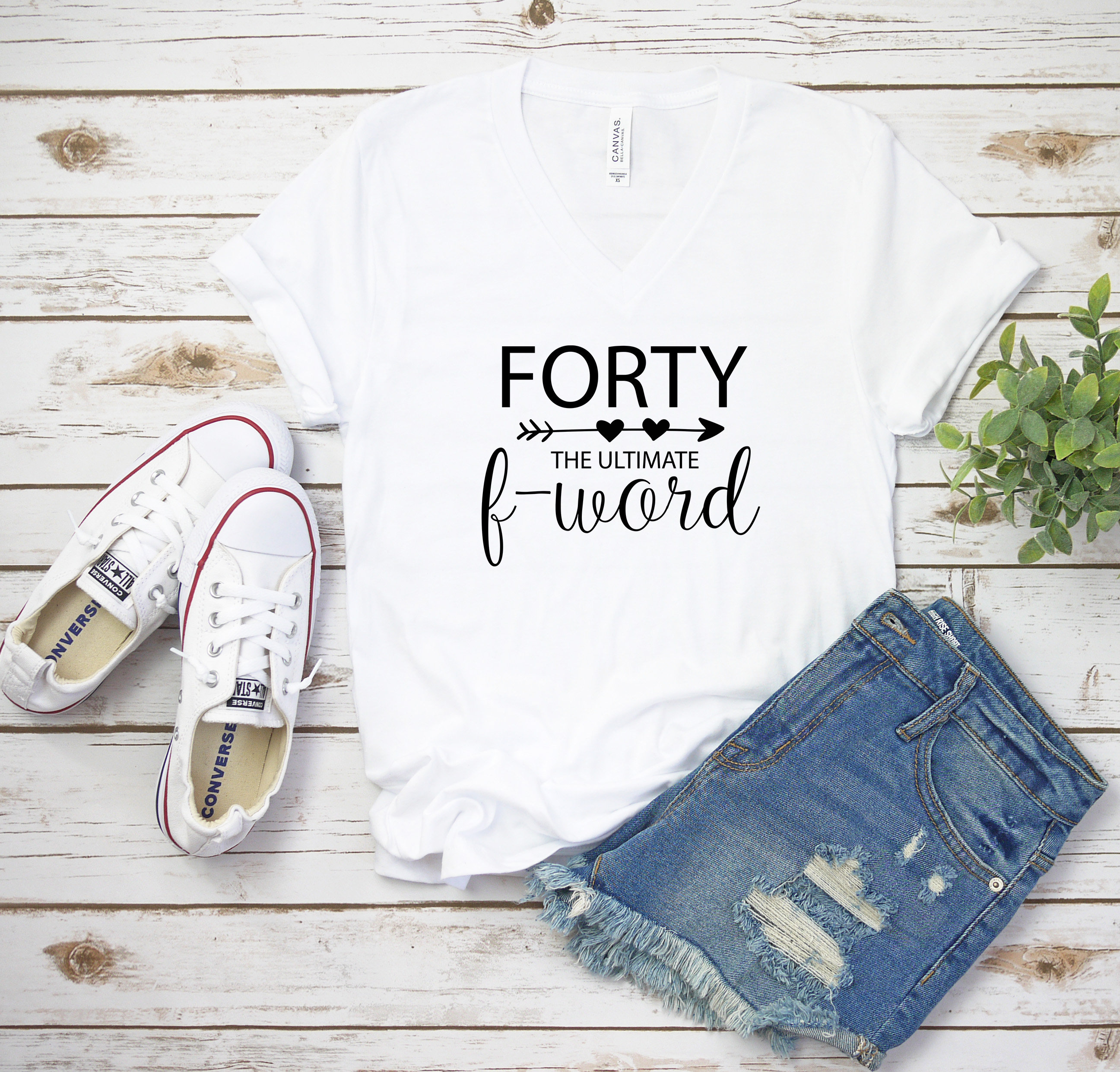 40th Birthday V-neck Shirt, Forty the Ultimate F Word, 40th