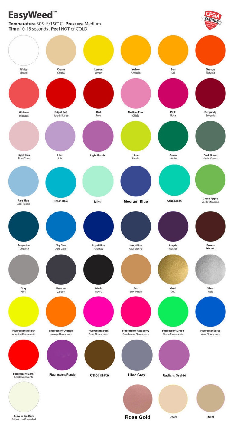 May include: A color chart featuring a variety of hues, including red, blue, green, and yellow, with names like "Hibiscus," "Sky Blue," and "Fluorescent Pink." The chart also includes application instructions.