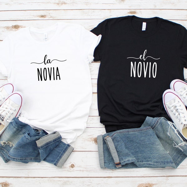 Couples Shirts T-Shirt, El Novio La Novia, His & Hers Shirts, Just Married Shirts, Couples Matching Shirts, Wedding Gift, Novio y Novia