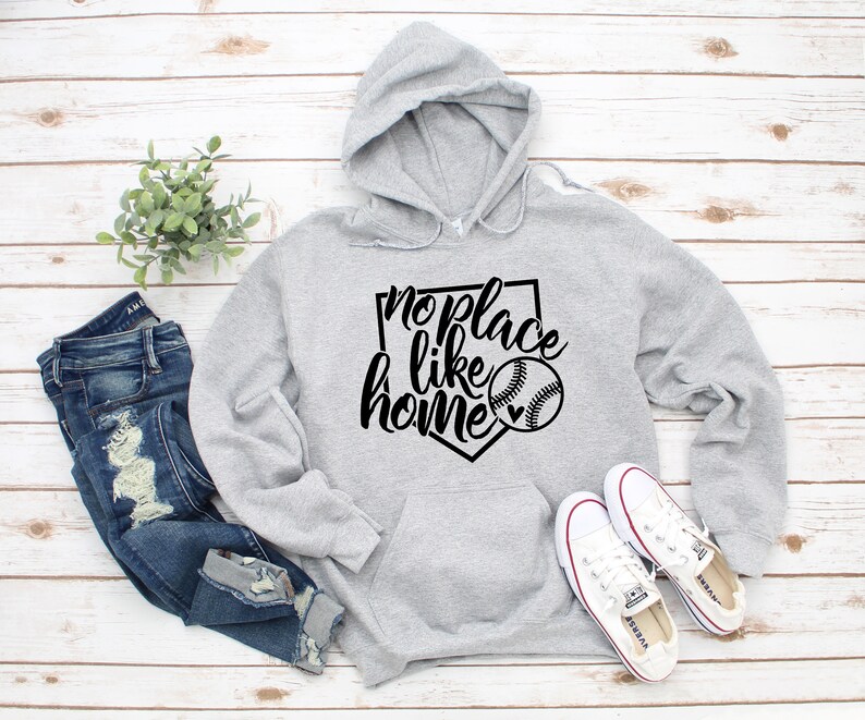 No Place Like Home Heavy Blend Hooded Sweatshirt Hoodie, Baseball Hoodie, Baseball Mom Hoodie, Funny Baseball Mom, Game Day, 12 Colors image 4