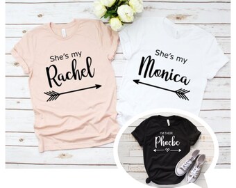 Best friend shirts, she's my rachel, she's my monica, bestie Tshirt, christmas gift, bff matching tshirt, besties matching shirt gift