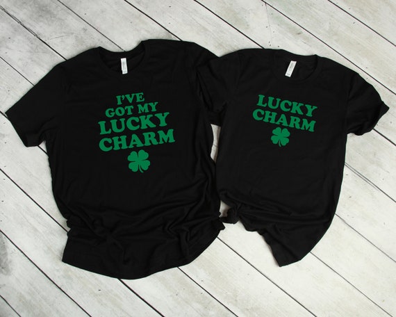 Matching Couple St. Patrick's Day Gift She's My Lucky Charm T-Shirt Matching Couple St. Patrick's Day Gift She's My Lucky Charm T-Shirt