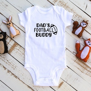 Baby Announcement, Dad&#39;s Football Buddy Infant Bodysuit, Baby Bodysuit, Baby Bodysuit, New Baby, Unisex Baby Clothes, Football Season