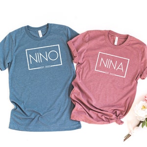 Padrinos Shirt, Nino & Nina Square Est 2025, baby announcement shirts, Madrina, Godmother, Padrino, Godfather, Nino, Nina, Padrino Madrina