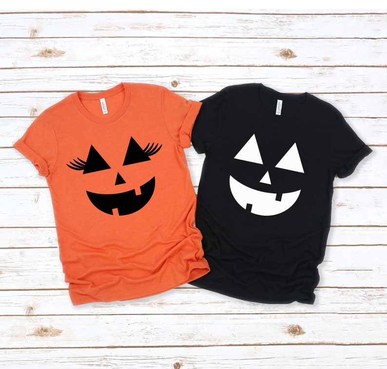 Halloween Couples Shirts T-Shirt, Pumpkin Shirts, His & Hers, Matching Shirts, Wedding Gift, Anniversary, Funny Halloween Shirts image 3