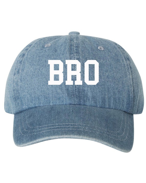 BRO College Font Baseball Hat, Washed Denim Hat Cap, Pregnancy