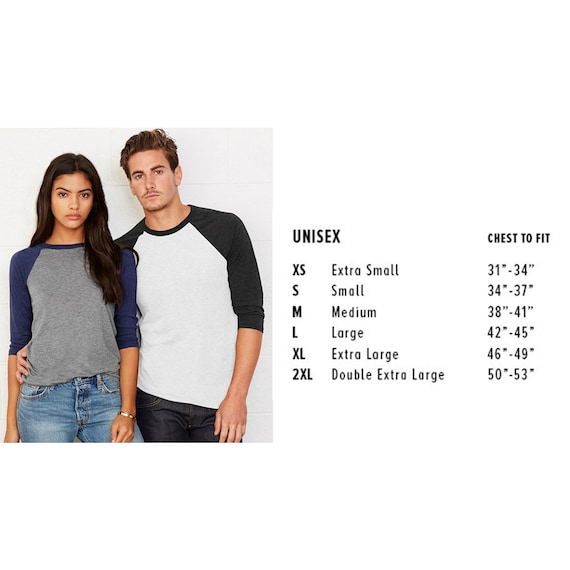 Bella + Canvas Unisex 3/4 Sleeve Baseball Tee - Grey/True Royal Triblend, XX-Large (Style 3200)