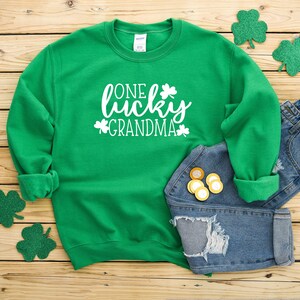 One Lucky Grandma St Patrick's Day Heavy Blend Crewneck Sweatshirt, Lucky Grandma St Patrick's Day, St Paddy's Day, Lucky, Gift For Grandma image 4