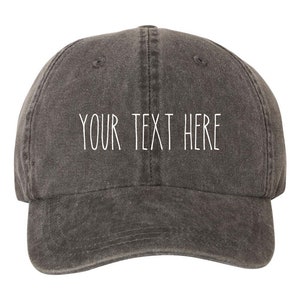 Your Text Here Custom Dad Hat Cap, Pigment Dyed Unstructured Baseball Cap, Customize, Choose Your Hat Color! Choose Any Color Vinyl Print!