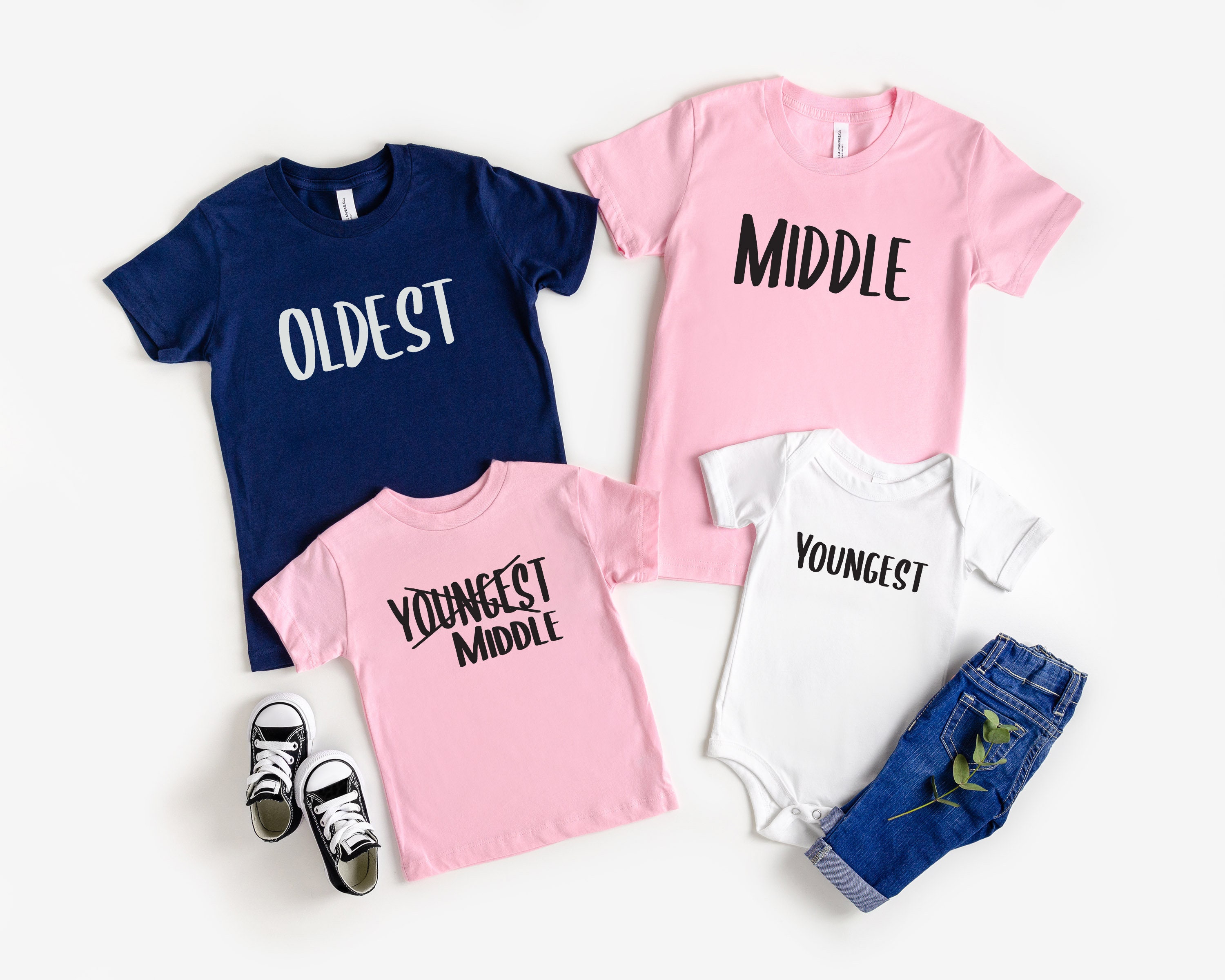 Pregnancy Announcement Sibling Shirts T-shirt Oldest Middle - Etsy