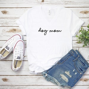 Dog Mom Script V Neck Shirt, Dog Mom V Neck, Dog Mama Shirt, Fur Mama, Gift For Dog Mom, Gift For Her, Pet Lover Tee, Best Dog Mom Ever