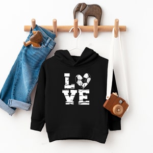 LOVE Soccer Distressed Toddler & Youth Hoodie, Soccer Hoodie, Game Day, Soccer Toddler Sweater, Youth Sweater, Soccer Sweaters, Soccer
