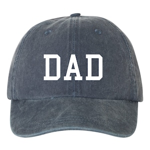 DAD Embroidered Dad Hat, Pigment Dyed Unstructured  Hat, Baby Announcement, Dad To Be, Choose Your Hat Color! Choose Any Color Thread!