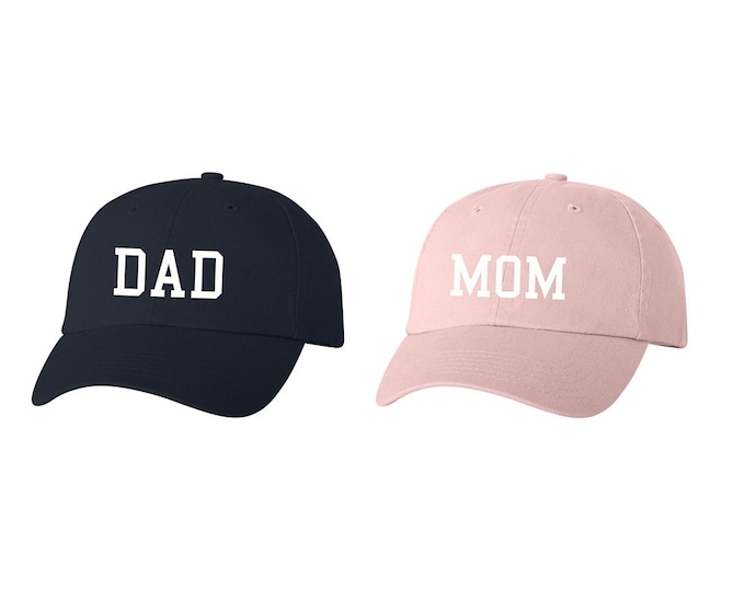 Mom & Dad Unstructured Dad Hat Cap, Cotton Baseball Cap, Baby