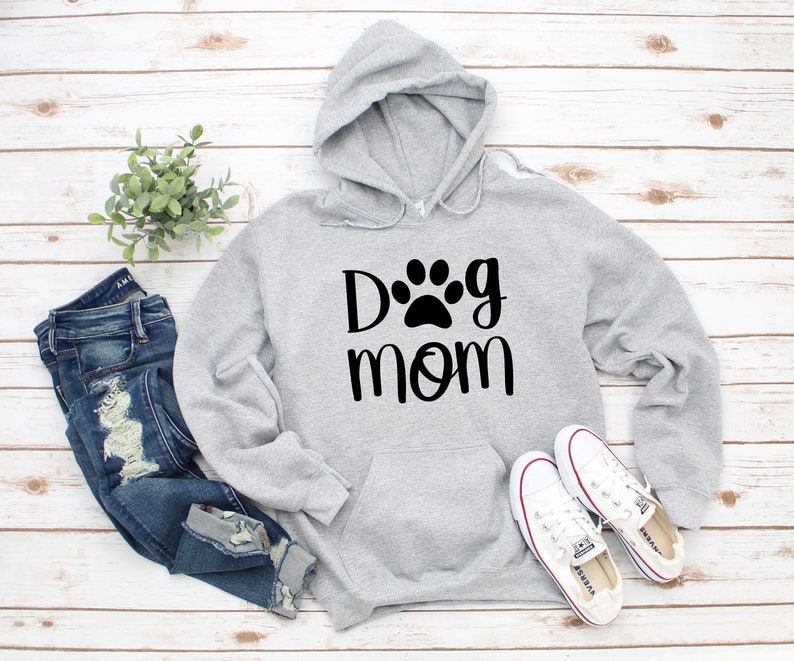 Dog Mom Paw Heavy Blend Hooded Sweatshirt Hoodie Dog Mom image 1