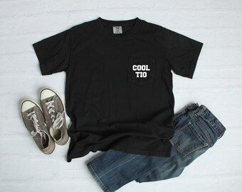 Cool Tio Block Pocket T-Shirt Tee, Comfort Colors Shirts, Col Tio, Gift For Uncle, Gift For Him, Cool Tio Shirts, More Colors Available!